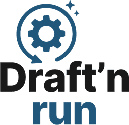 Draft'n run logo